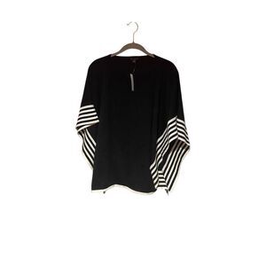 NWT Ann Taylor, women’s black and white striped cape sweater knit one size